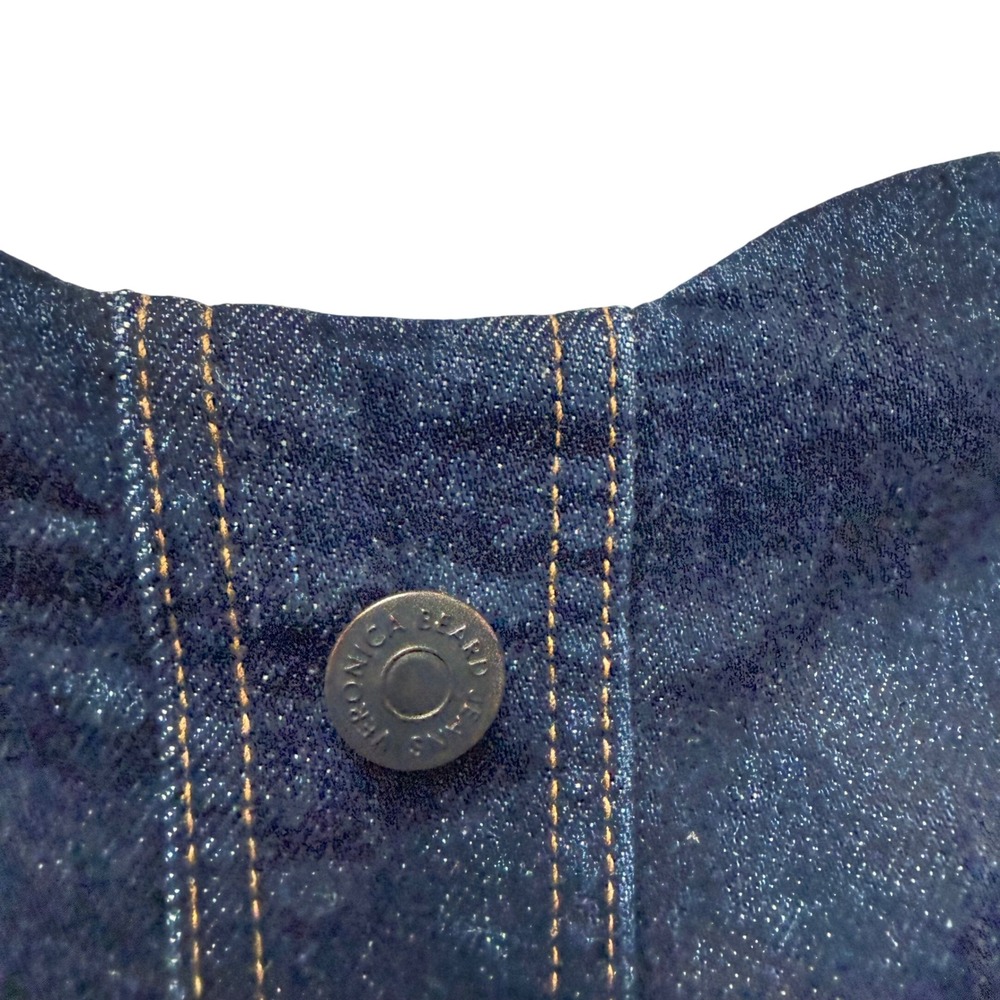 Veronica Beard Jeans Strapless‎ Denim Midi Dress Dark Wash Button Front Size 0 - Picture 4 of 10